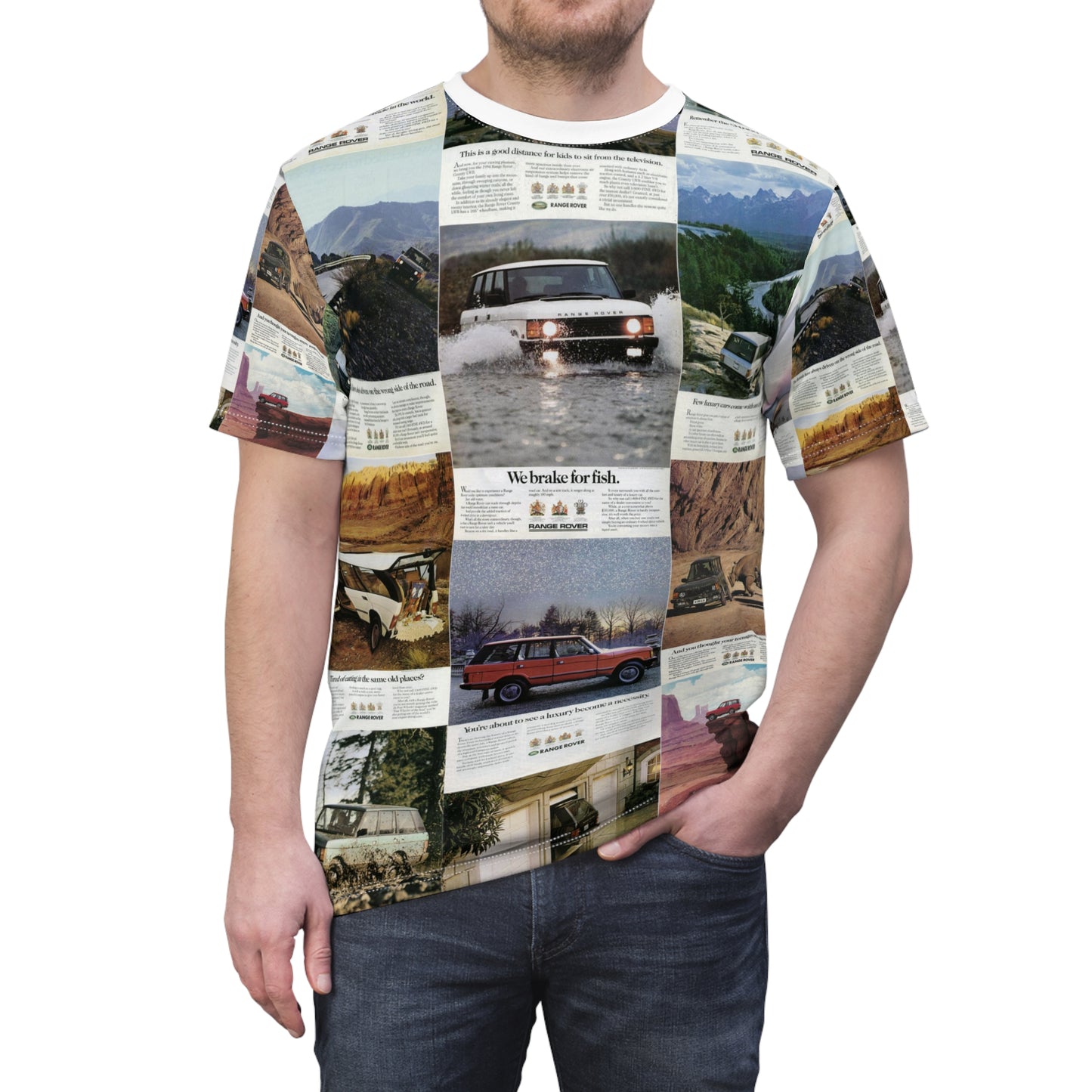 Range Rover Microfiber-Knit T-Shirt with all the classic 80s and 90s print advertisements