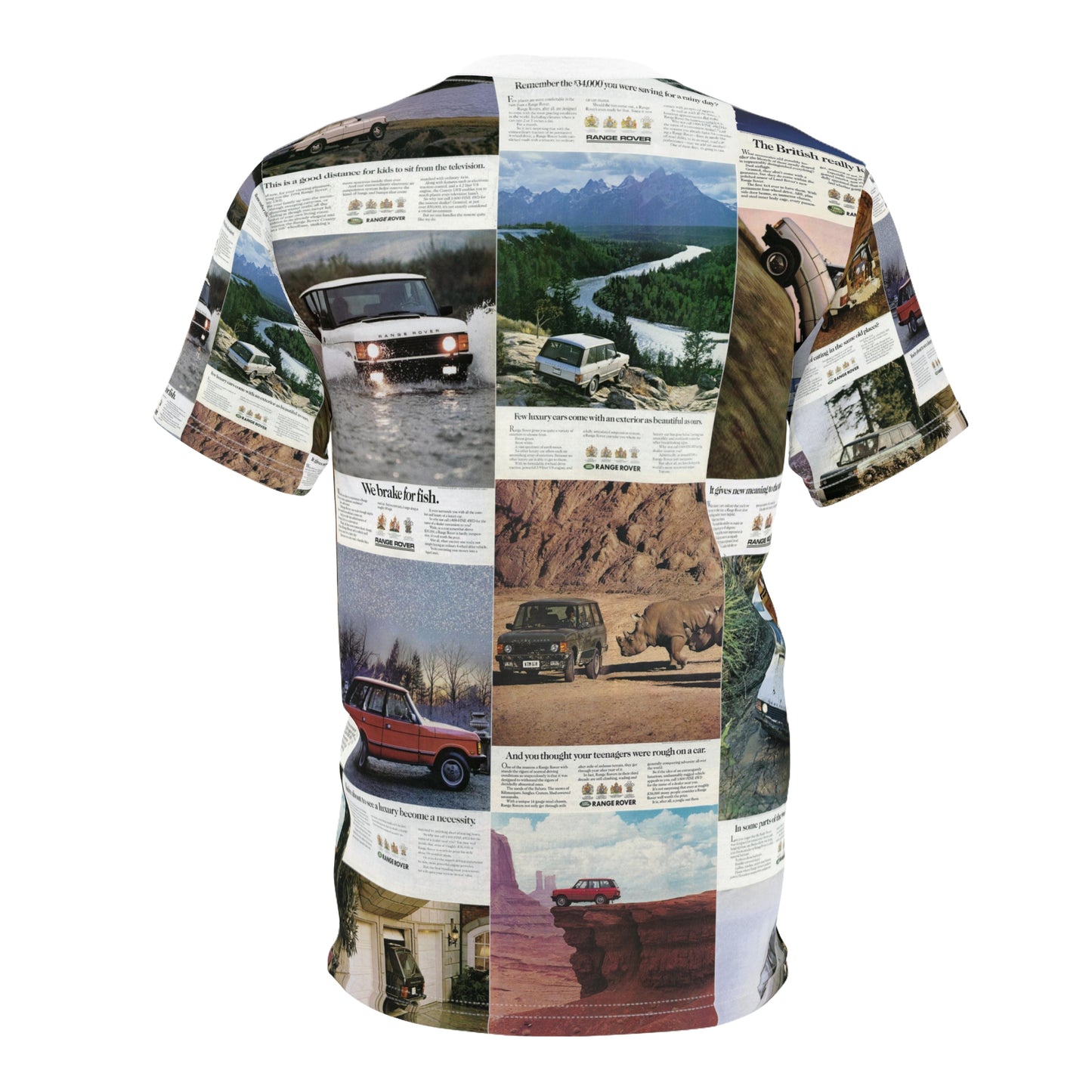 Range Rover Microfiber-Knit T-Shirt with all the classic 80s and 90s print advertisements