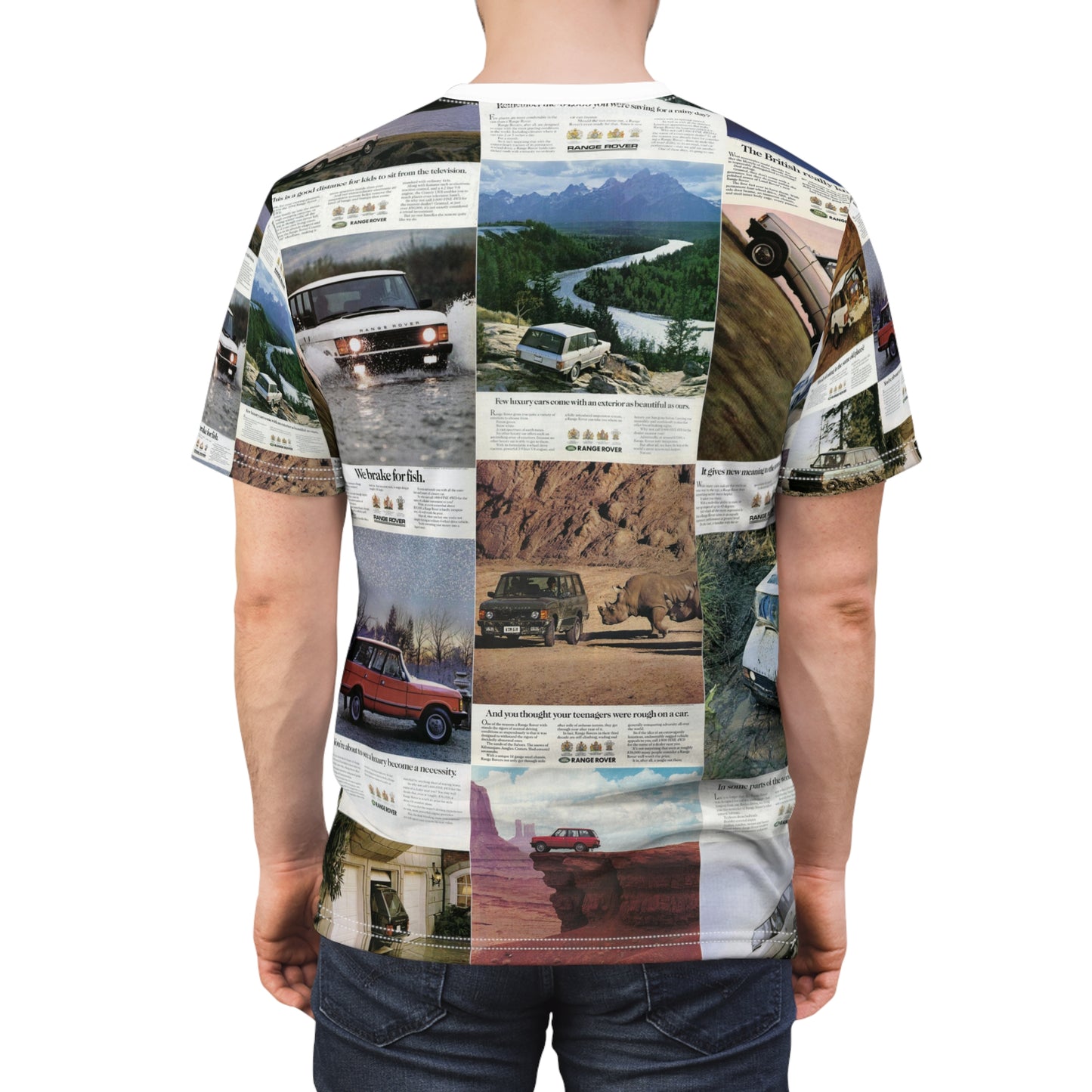 Range Rover Microfiber-Knit T-Shirt with all the classic 80s and 90s print advertisements