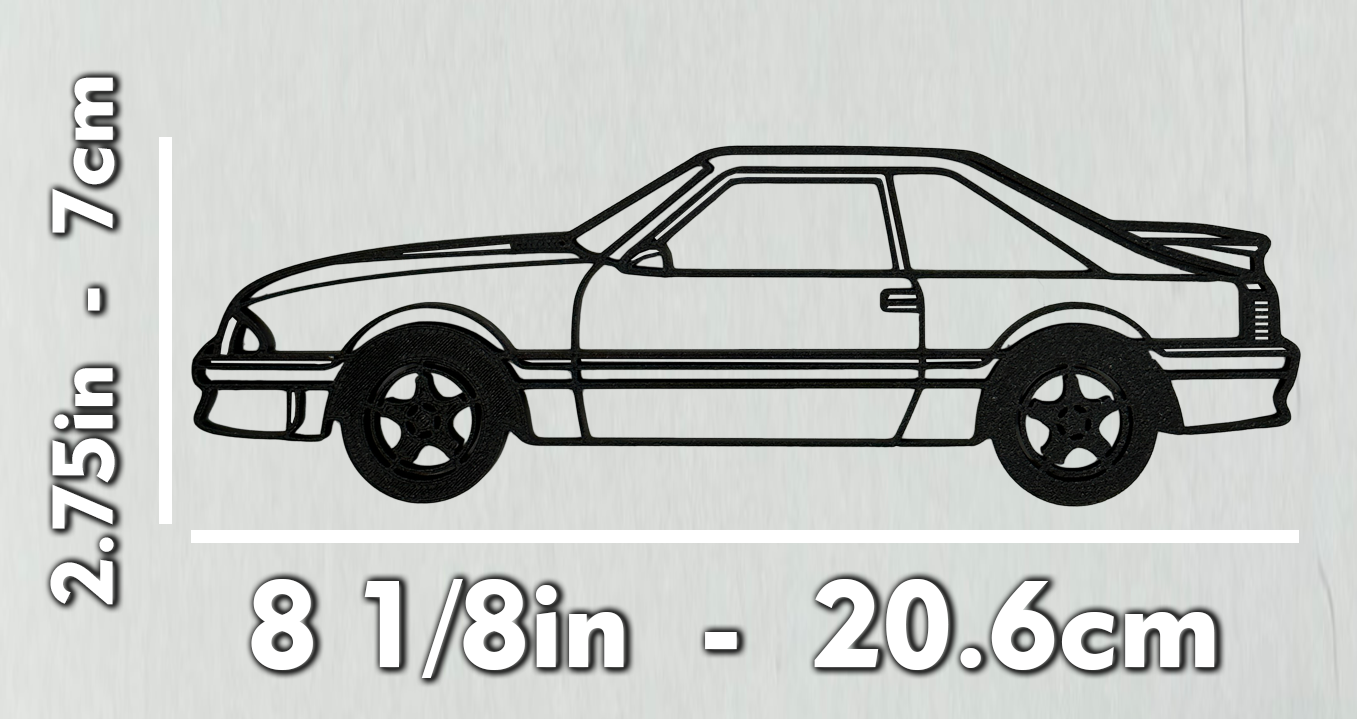 Mustang GT Fox Body Model, Silhouette Wireframe