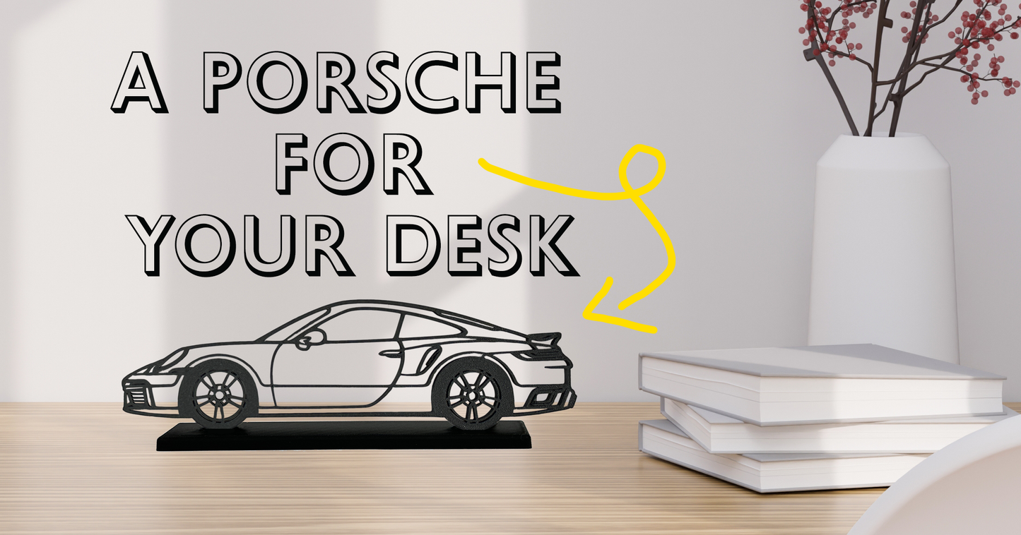 Porsche 911 Turbo S Model Wireframe, fun for your desk