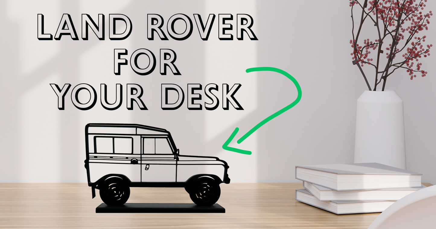 Land Rover for your Desk, wireframe silhouette model