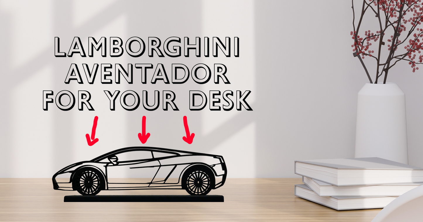 Lamborghini Aventador Wireframe Silhouette Model