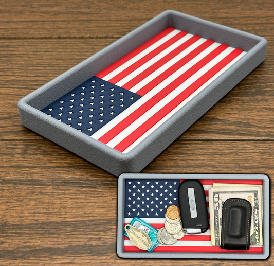 USA Flag Valet Tray, Catch All Tray, American EDC organizer, USA Desk Tray, Gift for Him, Groomsmen Gift, Old Glory Gift, Patriotic Gift