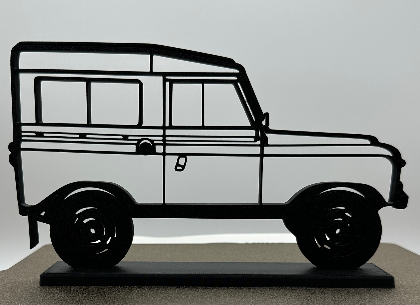 Land Rover for your Desk, wireframe silhouette model