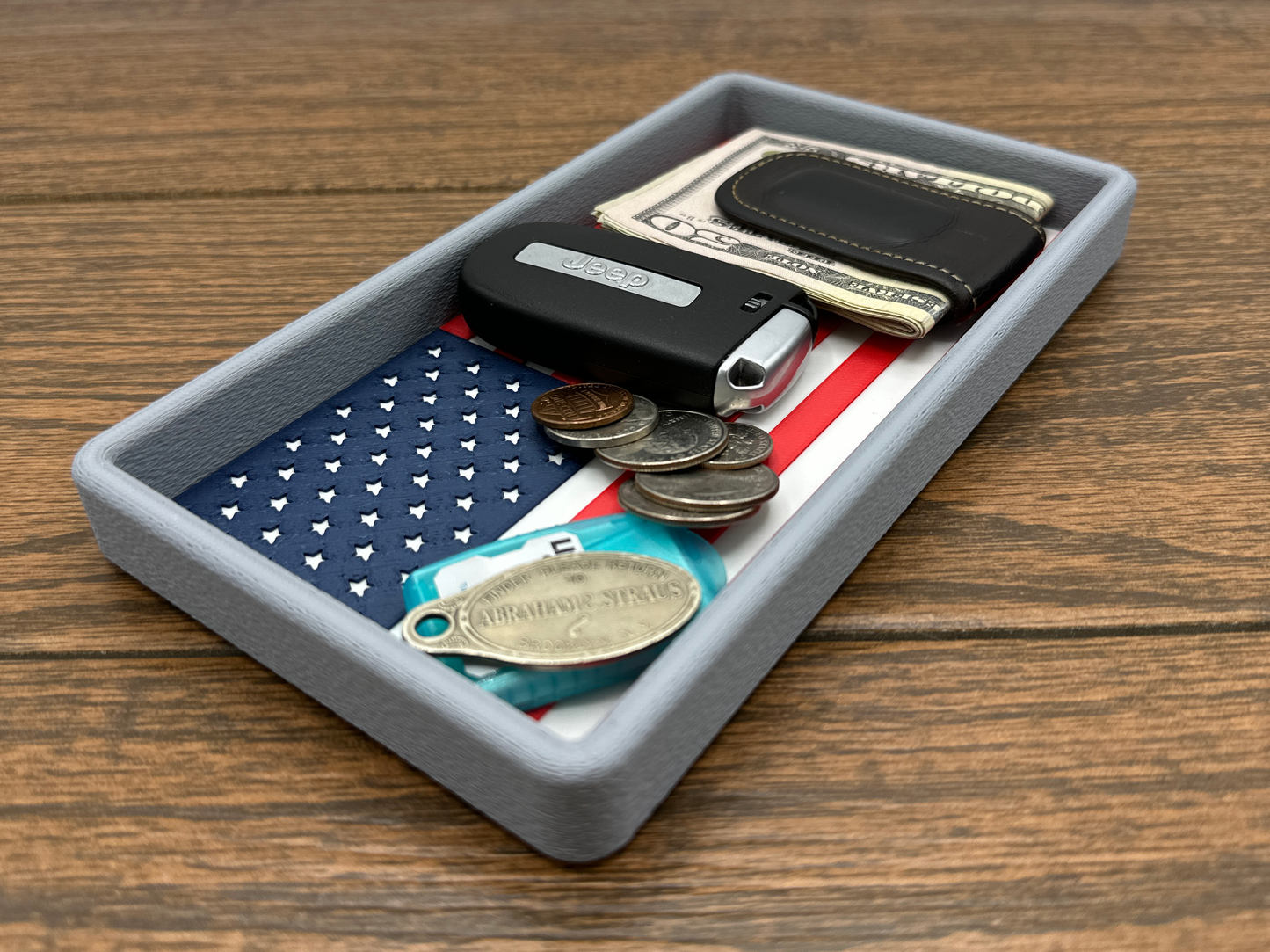 USA Flag Valet Tray, Catch All Tray, American EDC organizer, USA Desk Tray, Gift for Him, Groomsmen Gift, Old Glory Gift, Patriotic Gift