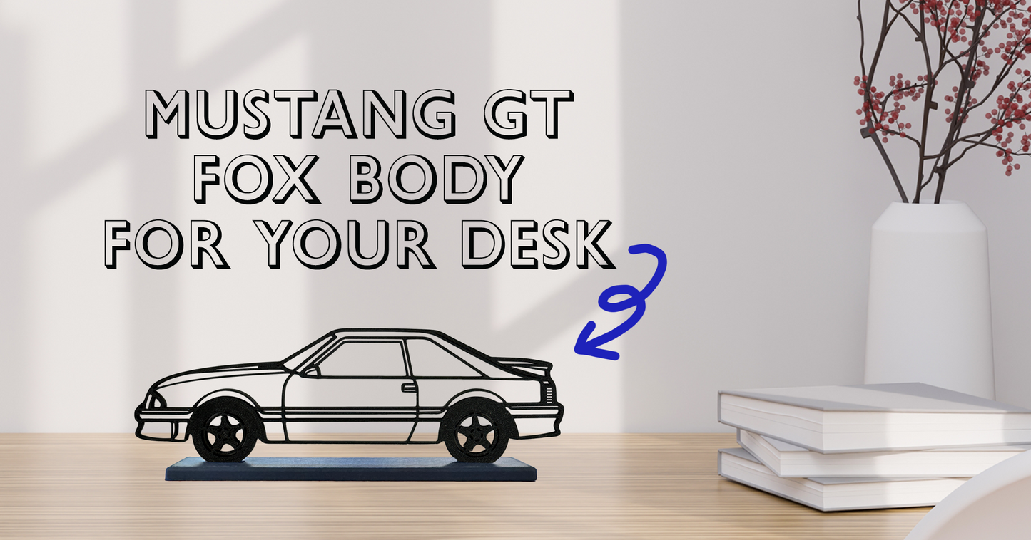 Mustang GT Fox Body Model, Silhouette Wireframe