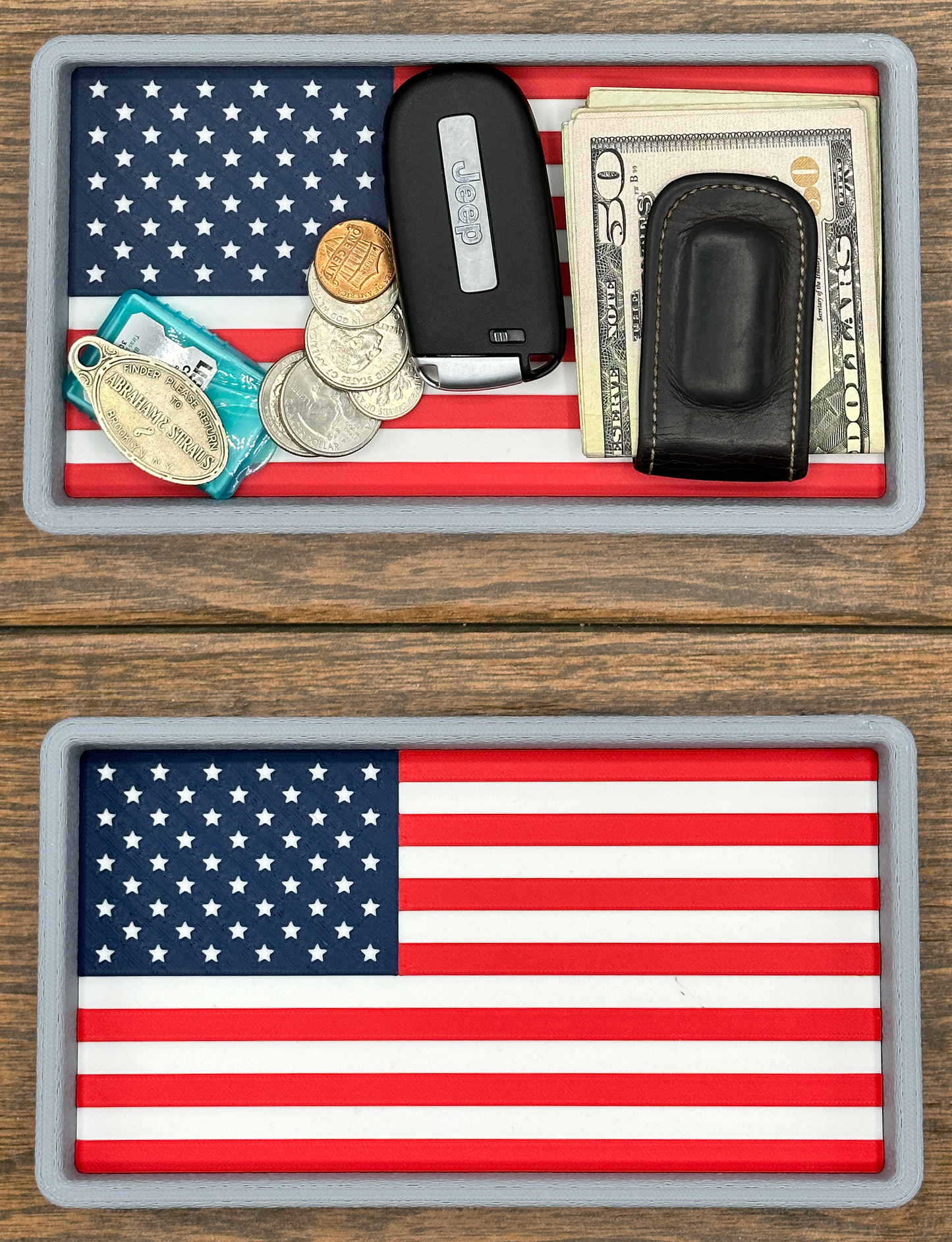 USA Flag Valet Tray, Catch All Tray, American EDC organizer, USA Desk Tray, Gift for Him, Groomsmen Gift, Old Glory Gift, Patriotic Gift