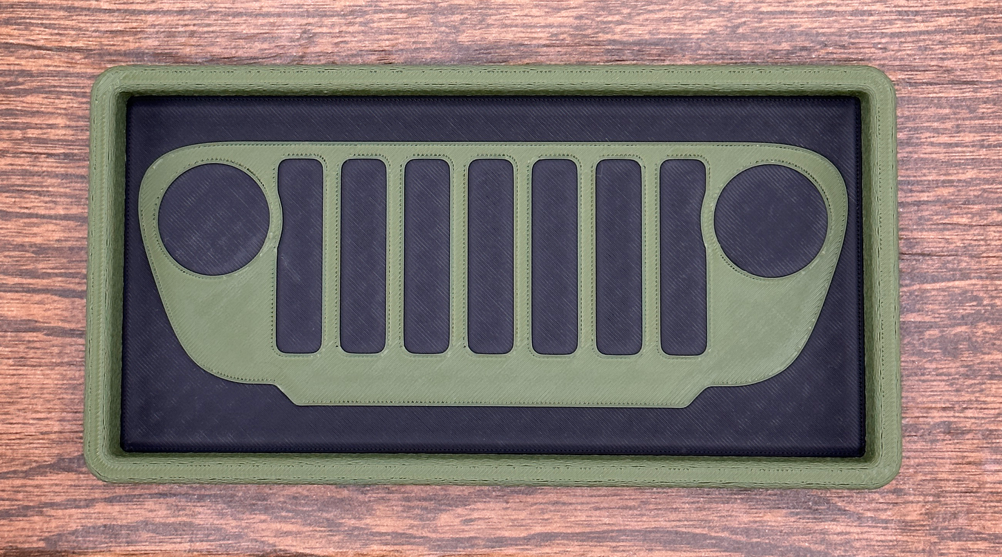 7.75" x 4" Jeep Valet Tray, Jeep Catch All Tray, EDC organizer, EDC Dump, Jeep Desk Tray, Gift for Him, Groomsmen Gift, Personalized Gift